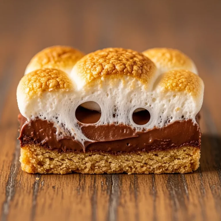 A batch of Golden Graham Gooey S'mores Cracker Cookies cut into squares on a rustic wooden board, ready to serve.