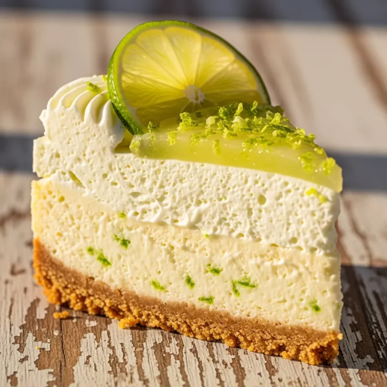 Whole Cloud Nine Zesty Lime Mousse Cheesecake on a rustic surface.